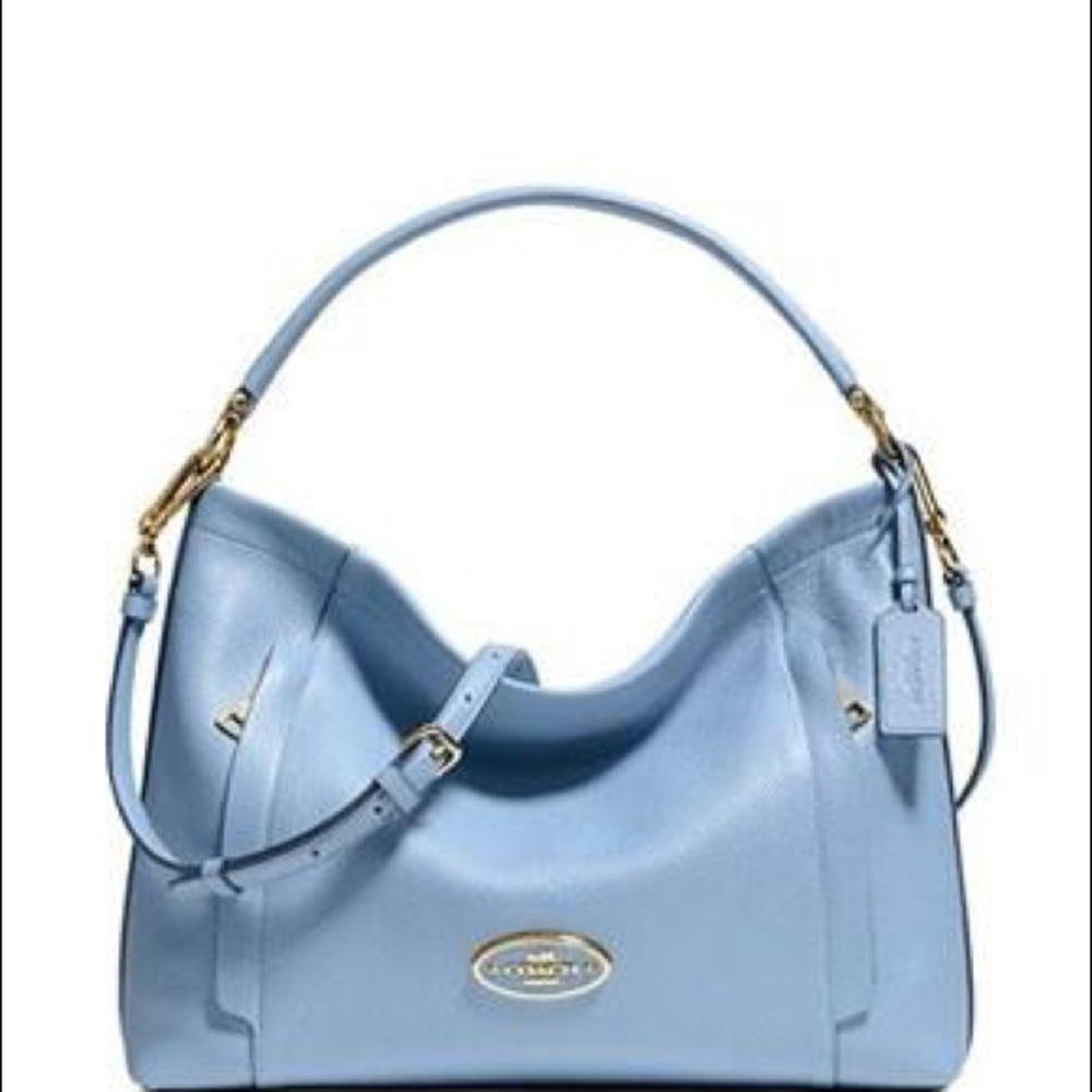 Coach 34312 Pebble Leather Scout Hobo, Pale Blue